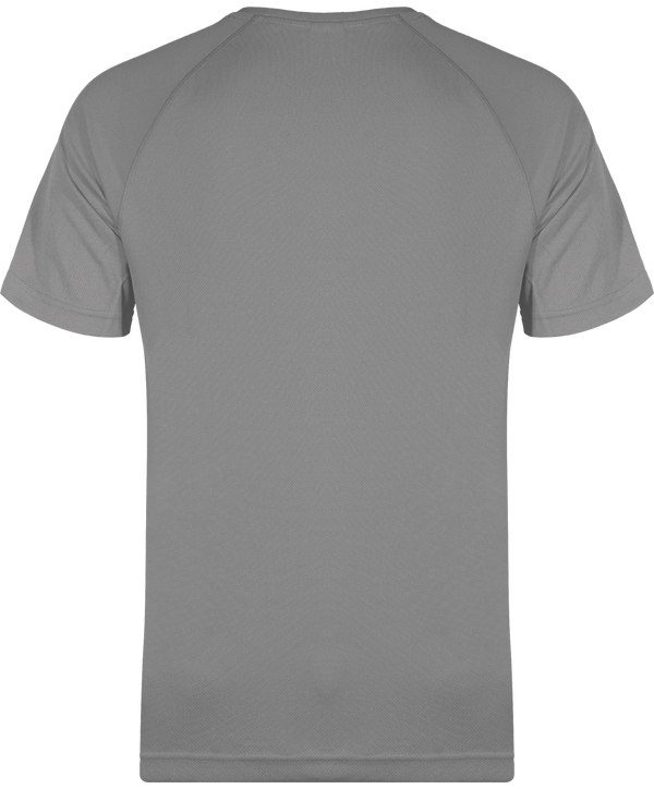 Tee shirt sport manches courtes col v homme dos Fine Grey