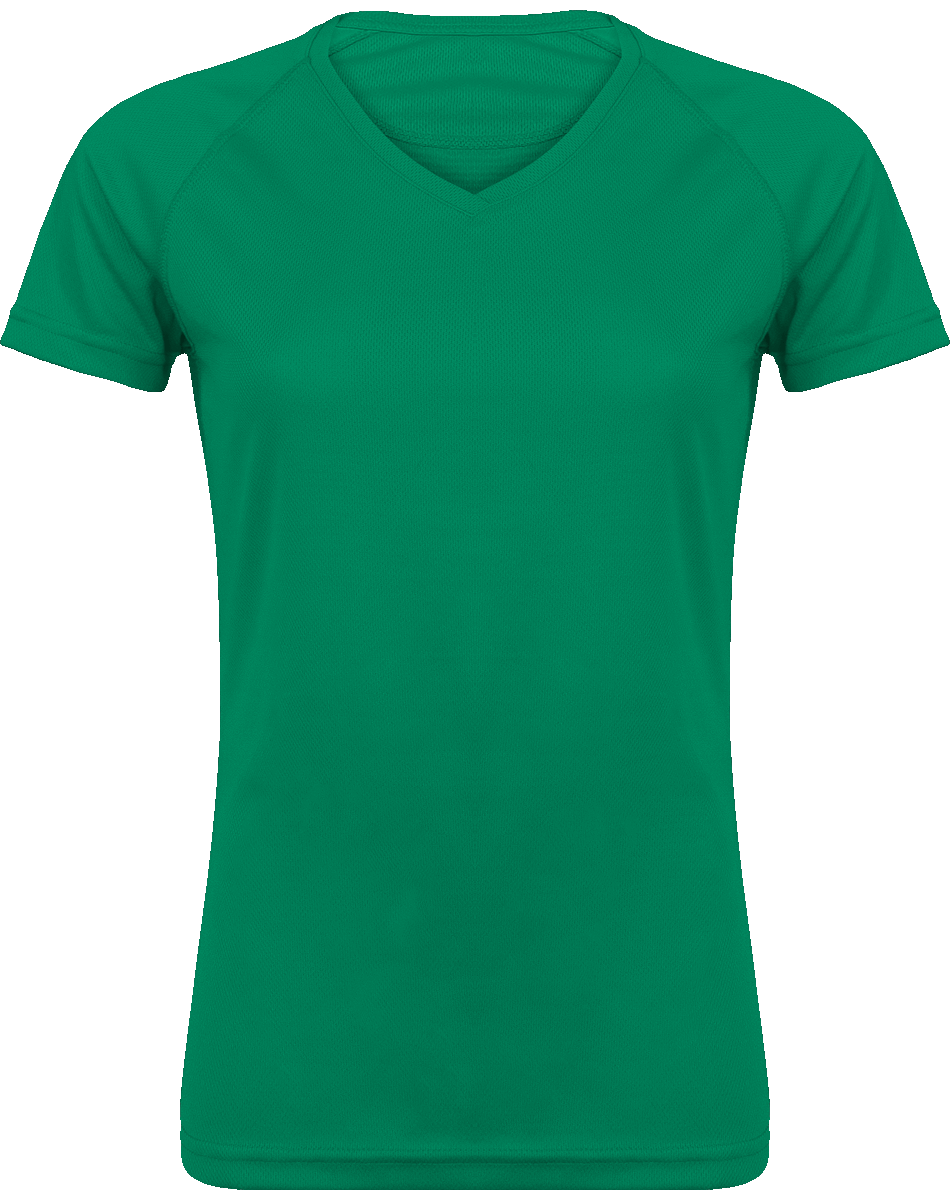 Women's Sports T-Shirt | V-Neck And Short Sleeves Kelly Green