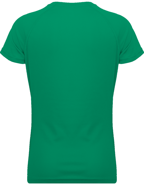 Tee shirt sport femme col v dos Kelly Green
