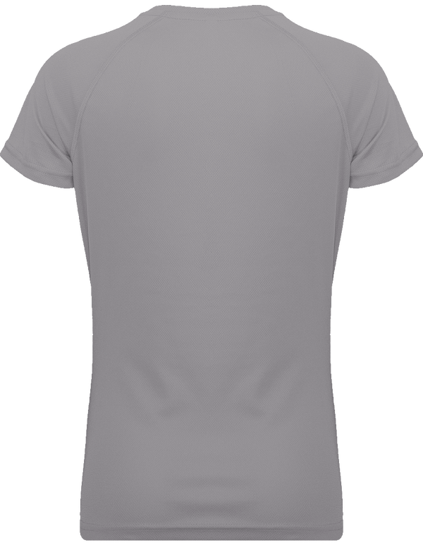 Tee shirt sport femme col v dos Fine Grey