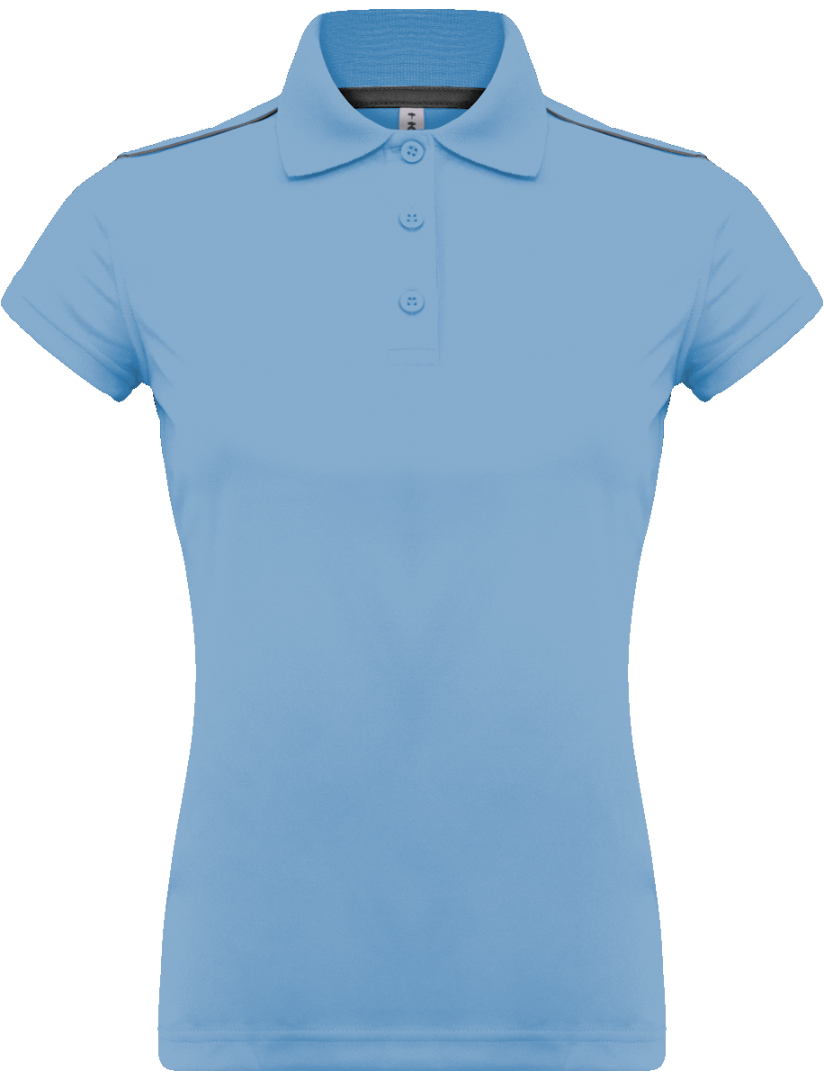 Women's Sports Polo | Embroidery And Flex | 100% Polyester Sky Blue