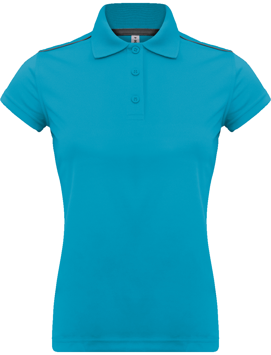 Sport Polo Shirt Women | Embroidery And Flex | 100% Polyester Light Turquoise
