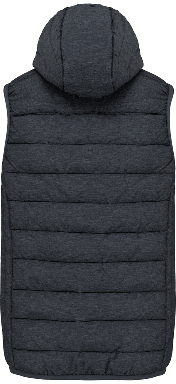 Bodywarmer a capuche unisexe dos Marl Dark Grey