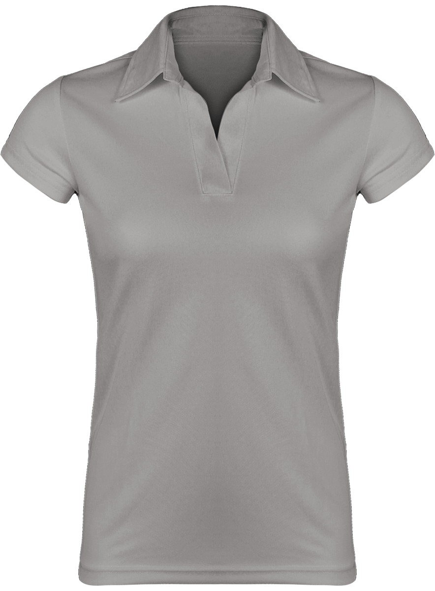 Respirant Polo Shirt For Women Grey Melange