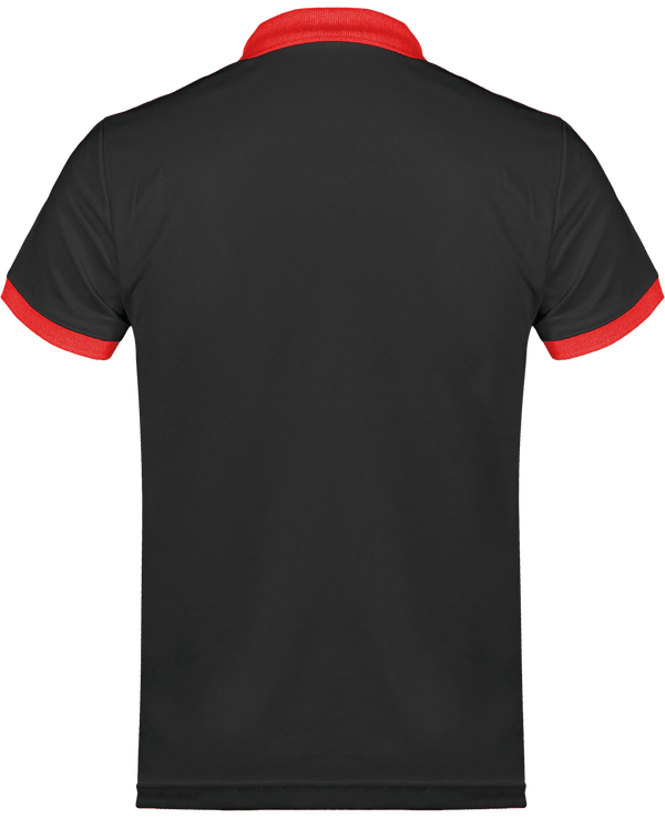 Polo pique performance homme dos Black / Red