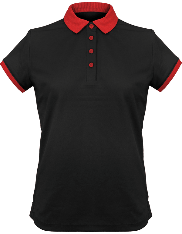 Damen-Sportpolo | Feminin Und Elegant Black / Red