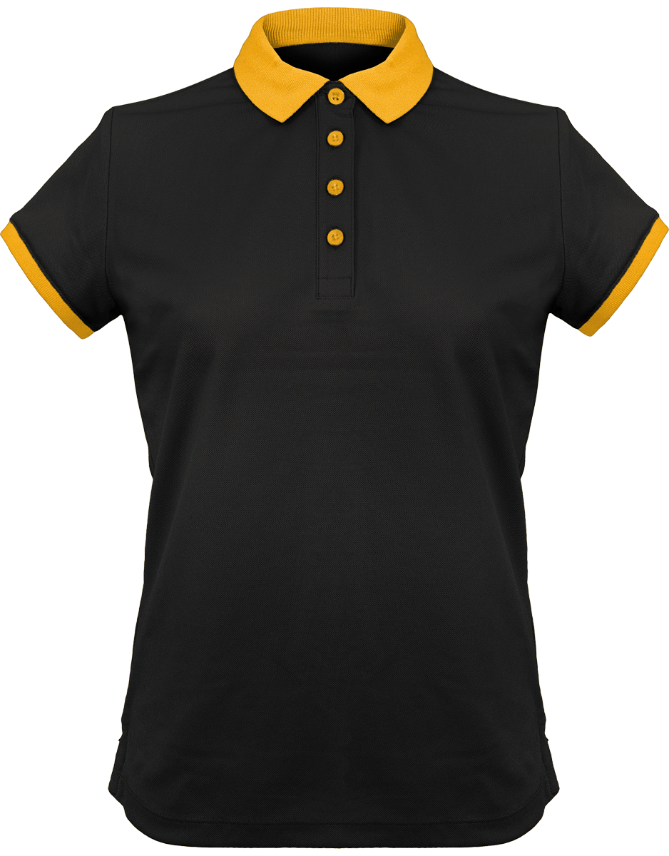 Women's Sports Polo | Feminine And Elegant Black / Yellow