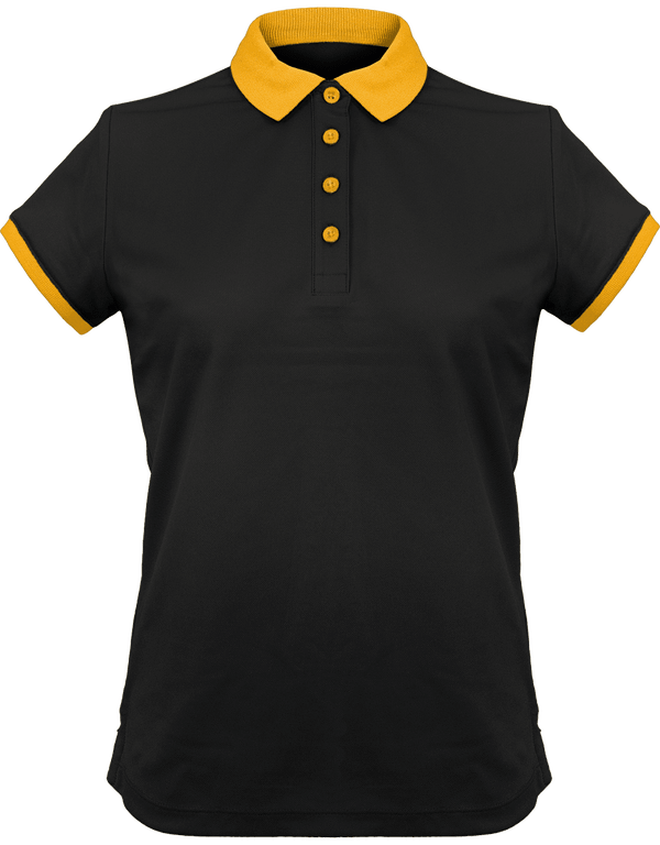 Women's Sports Polo | Feminine And Elegant Black / Yellow