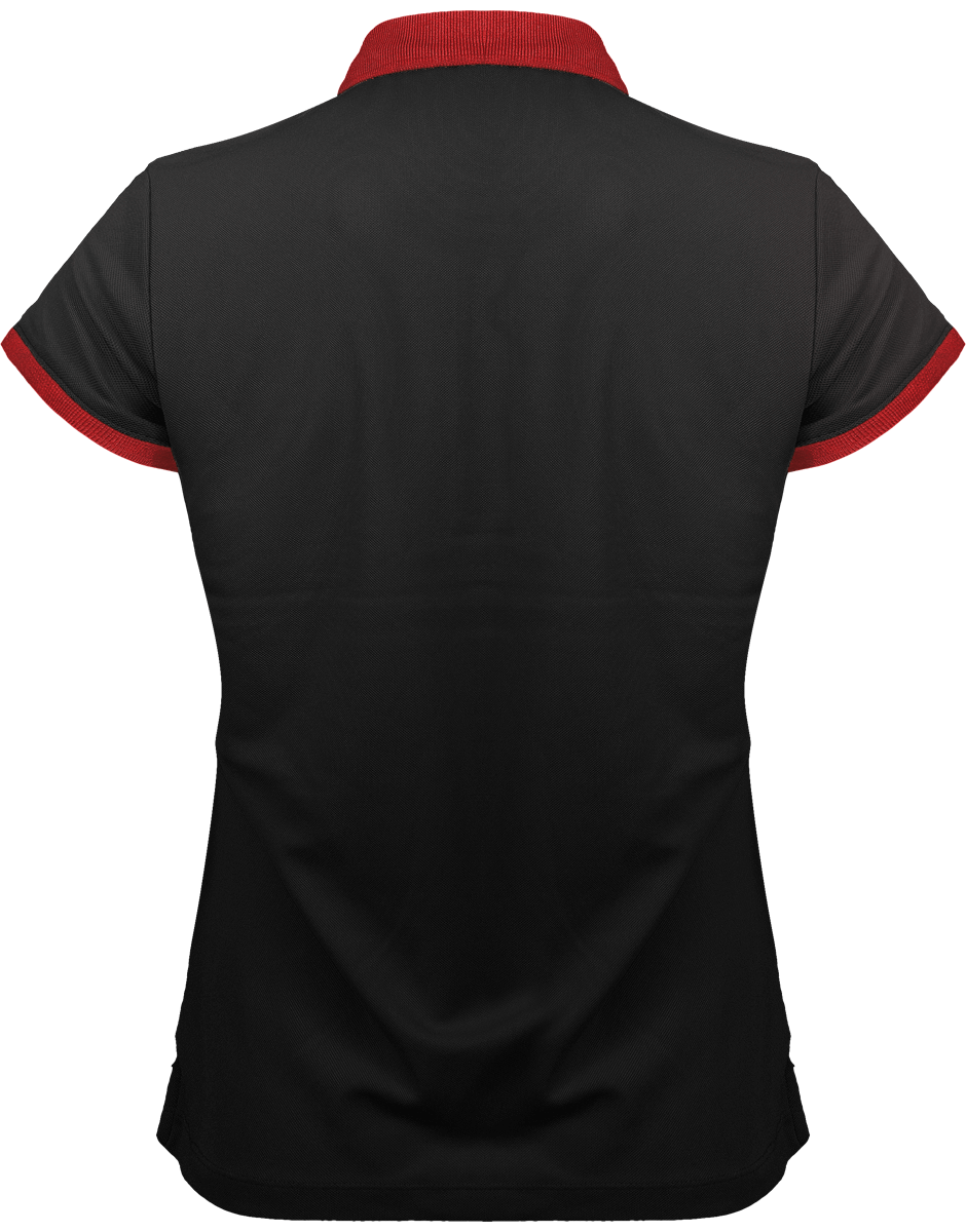 Polo femme pique performance dos Black / Red