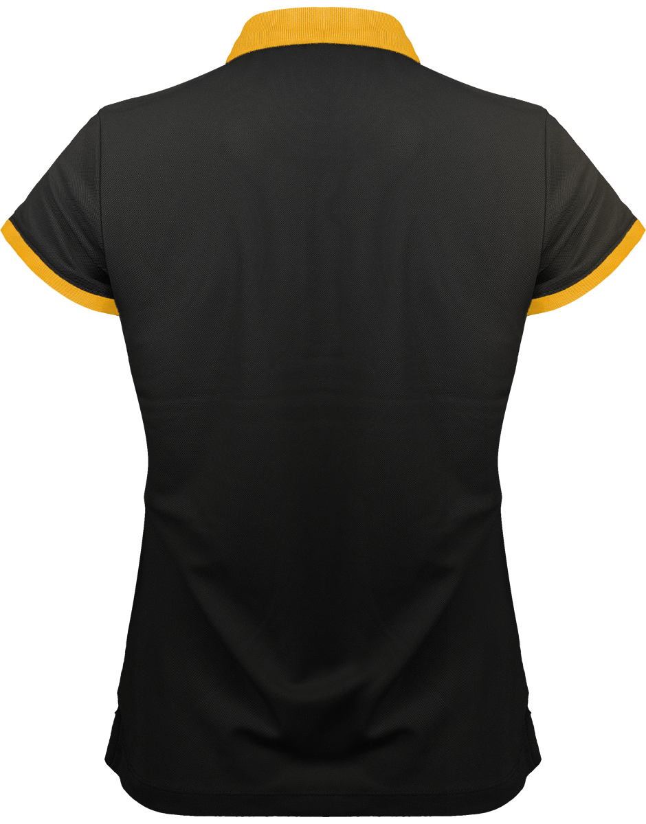 Polo femme pique performance dos Black / Yellow