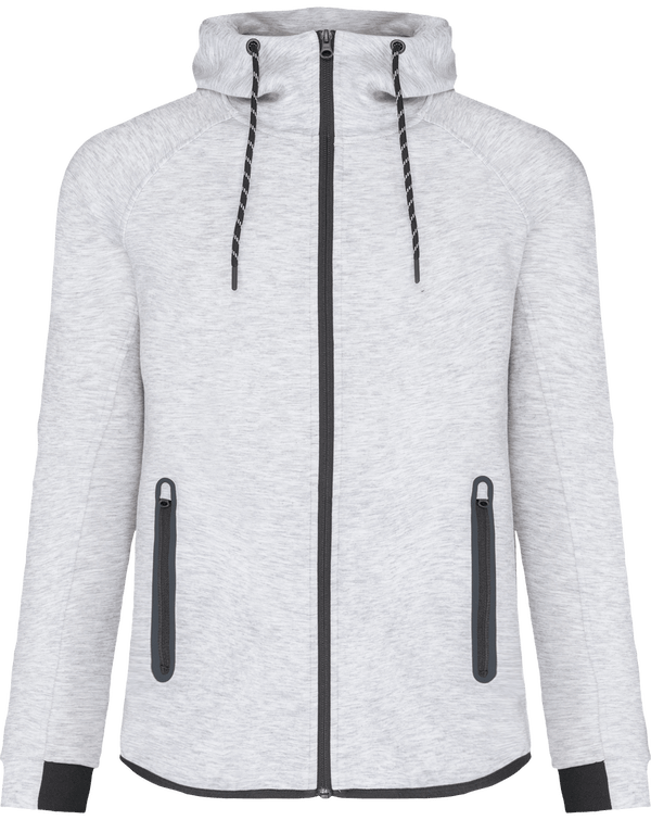 Sportjacke Mit Kapuze Meliert | Personalisierbar Mit Flex Und Stickerei Ash Heather