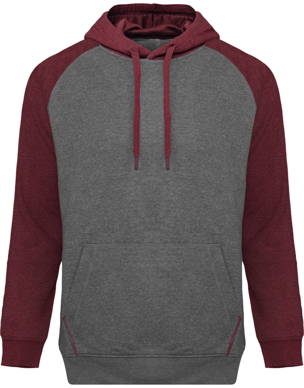 Sweat-Shirt De Sport - Sweat À Capuche Bicolore  Grey Heather / Wine Heather