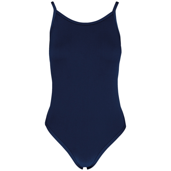 Maillot de bain femme ouverture dos en v face Sporty Dark Navy