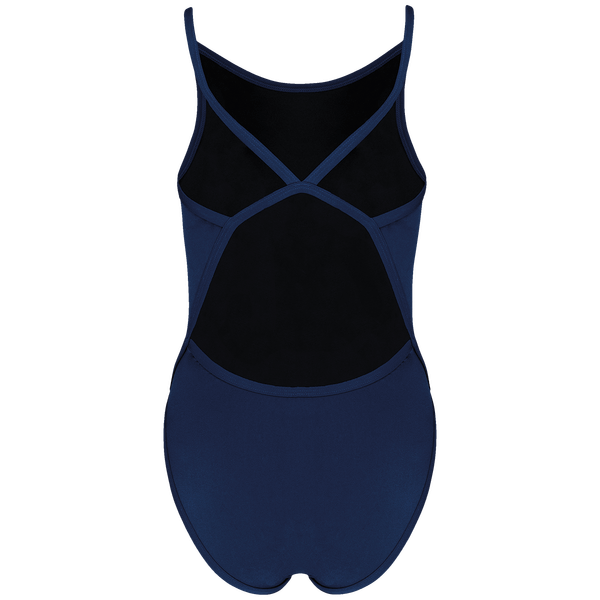 Maillot de bain femme ouverture dos en v dos Sporty Dark Navy