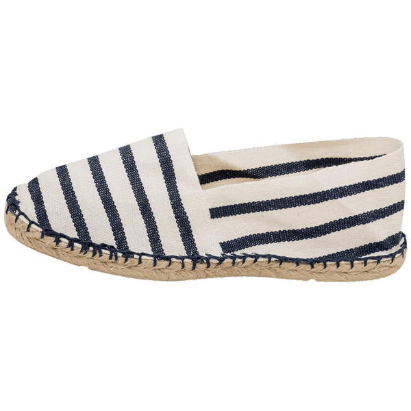 Espadrille made in france chaussure droite interieur Natural / Navy Stripe