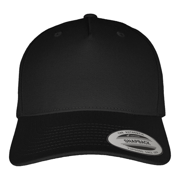 Casquette flexfit 5 panneaux premium snapback face black