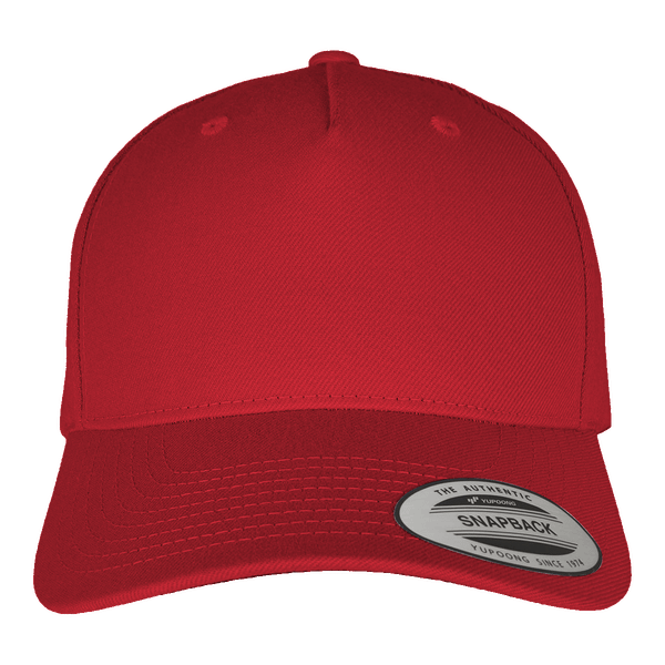 Casquette flexfit 5 panneaux premium snapback face red