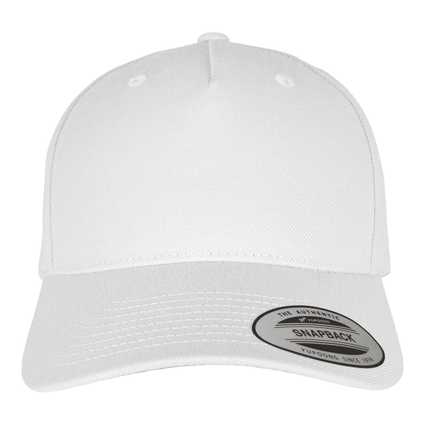 Casquette flexfit 5 panneaux premium snapback face white