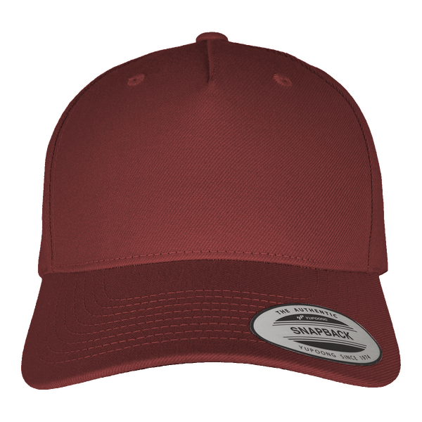 Casquette flexfit 5 panneaux premium snapback face maroon