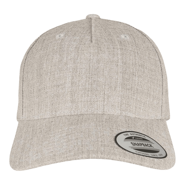 Casquette flexfit 5 panneaux premium snapback face heather grey