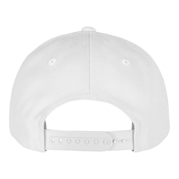 Casquette flexfit 5 panneaux premium snapback dos white