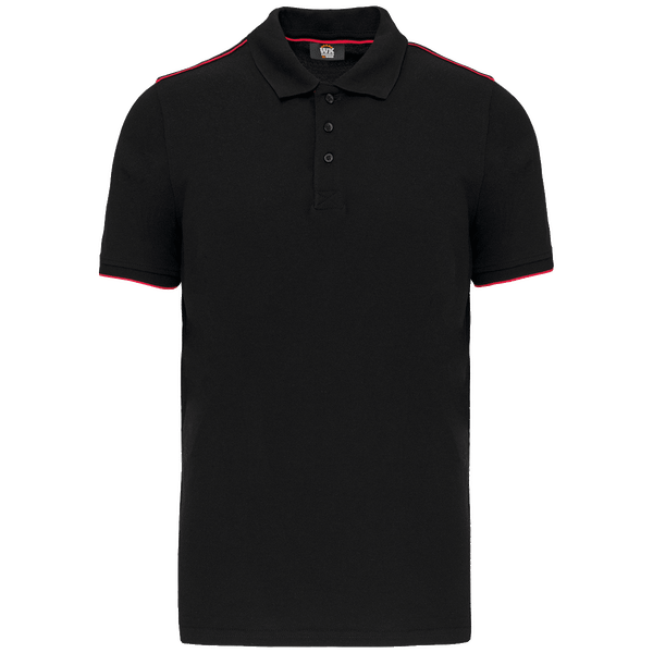 Polo contraste manches courtes day to day homme plexus Black / Red