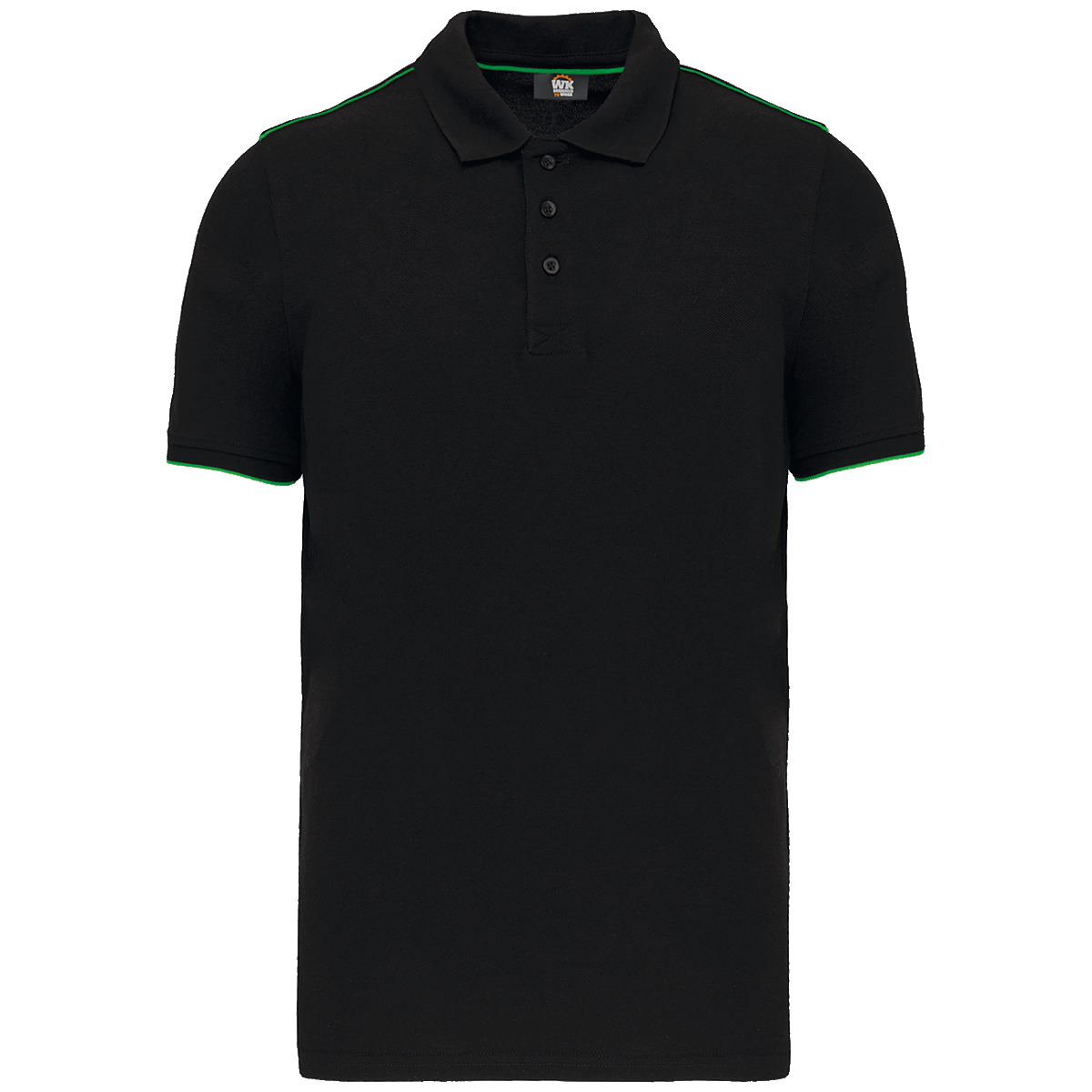 Polo De Travail Contrasté Manches Courtes Day To Day Homme Black / Kelly Green