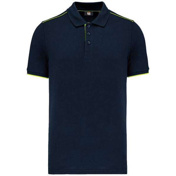 Polo contraste manches courtes day to day homme plexus Navy / Fluorescent Yellow