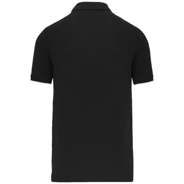 Polo contraste manches courtes day to day homme dos Black / Silver