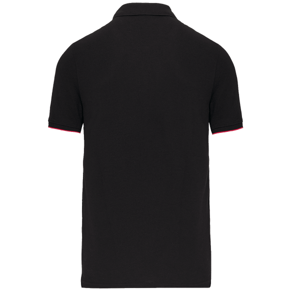 Polo contraste manches courtes day to day homme dos Black / Red