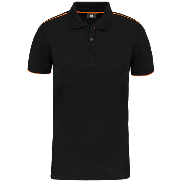 Polo contraste manches courtes day to day femme plexus Black / Orange