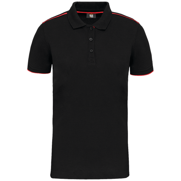 Polo contraste manches courtes day to day femme plexus Black / Red