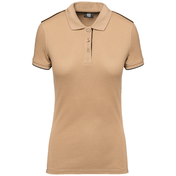 Polo contraste manches courtes day to day femme plexus Camel / Black