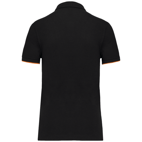 Polo contraste manches courtes day to day femme dos Black / Orange