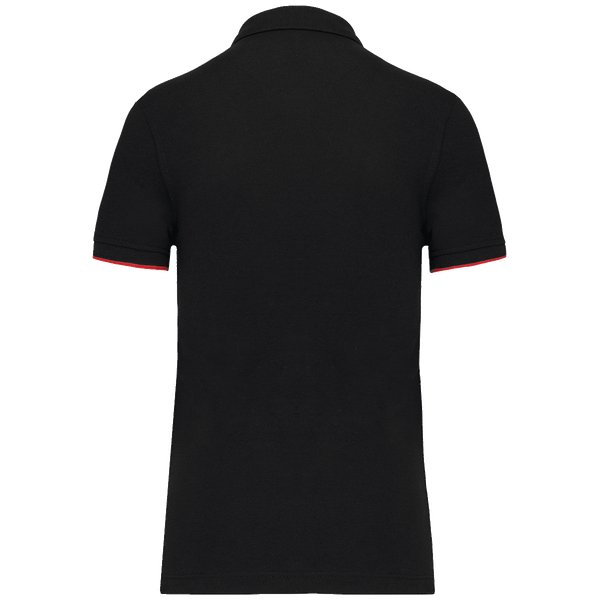 Polo contraste manches courtes day to day femme dos Black / Red