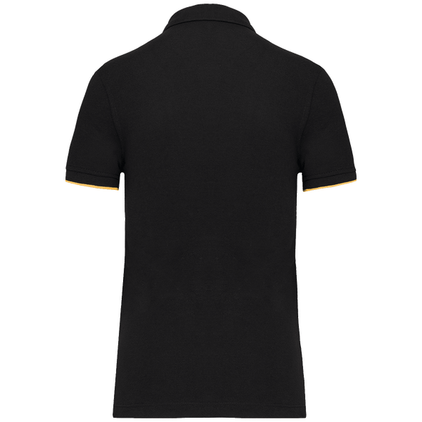 Polo contraste manches courtes day to day femme dos Black / Yellow