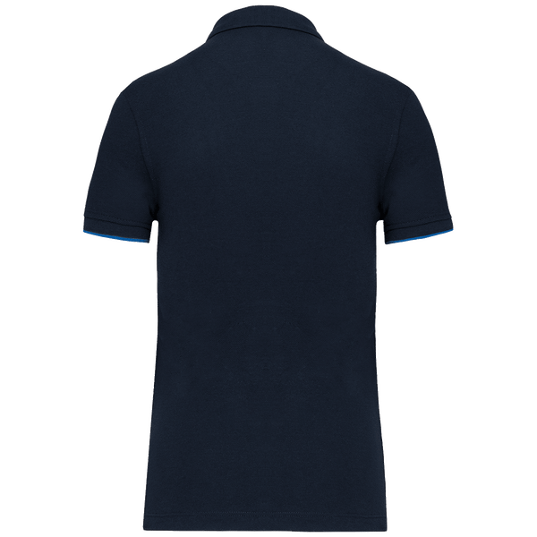 Polo contraste manches courtes day to day femme dos Navy / Light Royal Blue