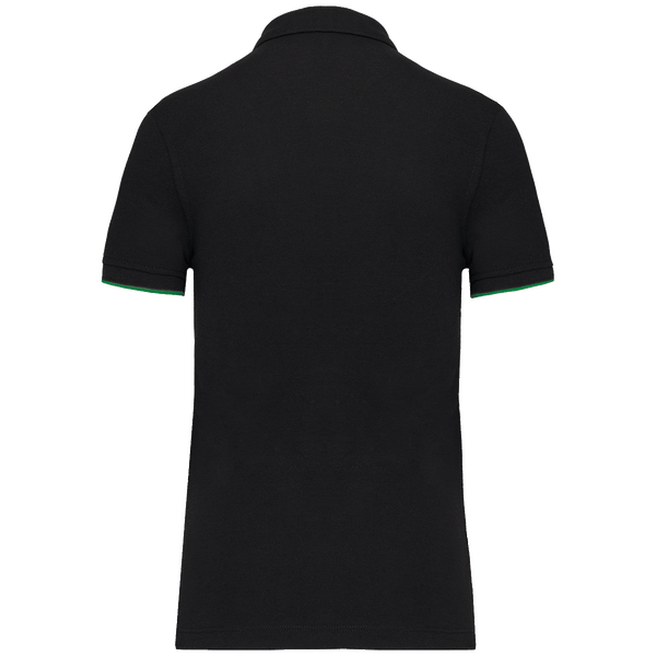 Polo contraste manches courtes day to day femme dos Black / Kelly Green