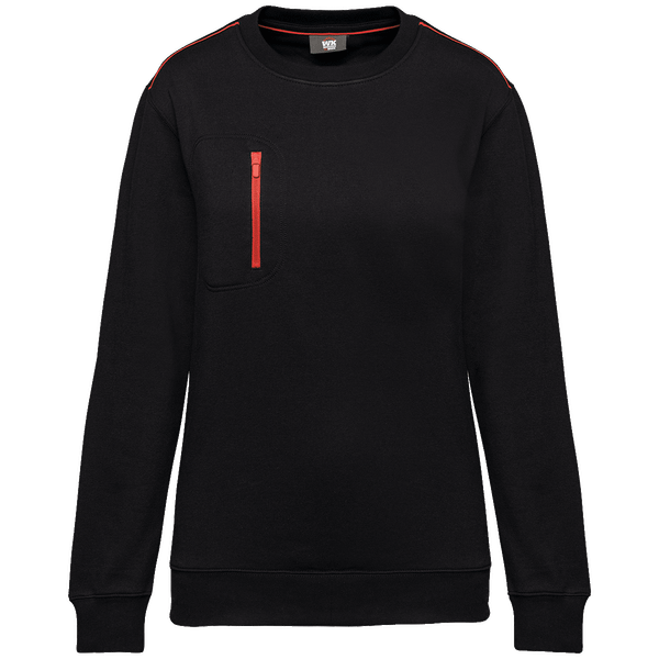 Sweat shirt zip poche contrastee day to day unisexe plexus Black / Red