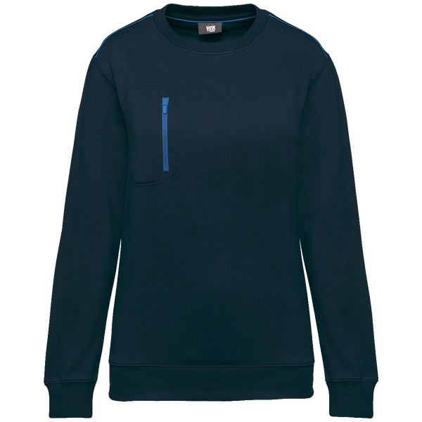 Sweat shirt zip poche contrastee day to day unisexe plexus Navy / Royal Blue