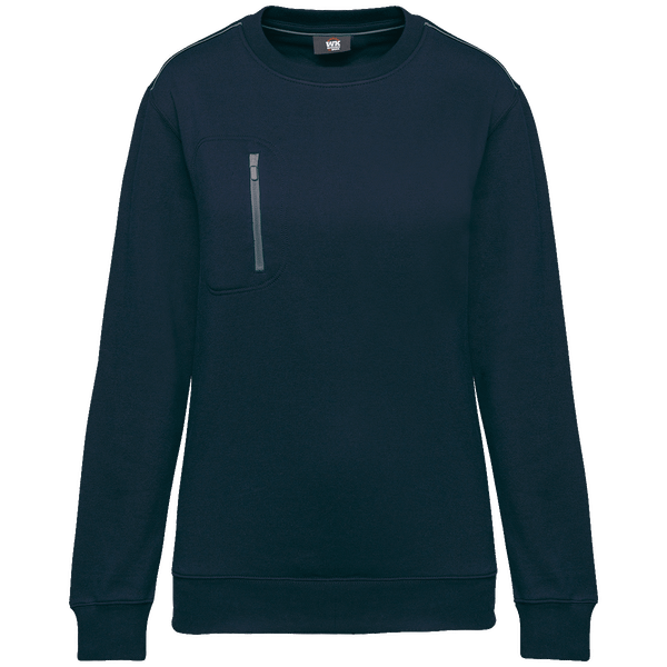 Sweat shirt zip poche contrastee day to day unisexe plexus Navy / Silver