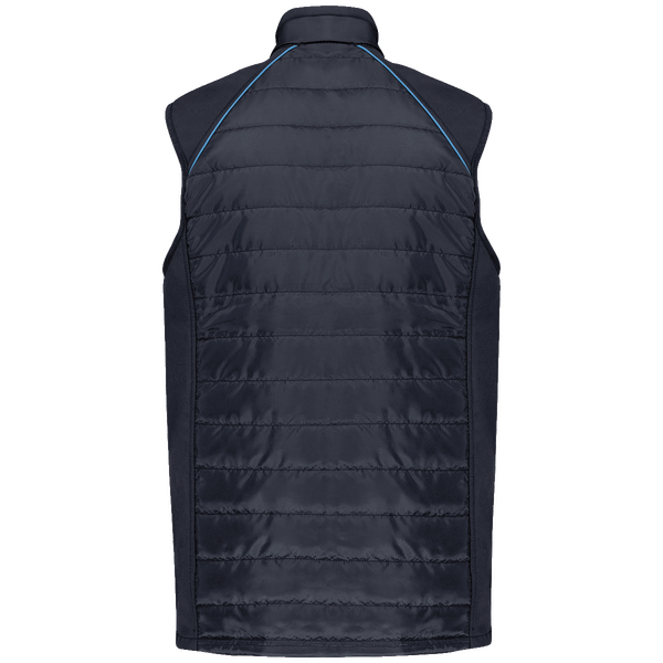 Bodywarmer bi matiere unisexe day to day dos Navy / Light Royal Blue