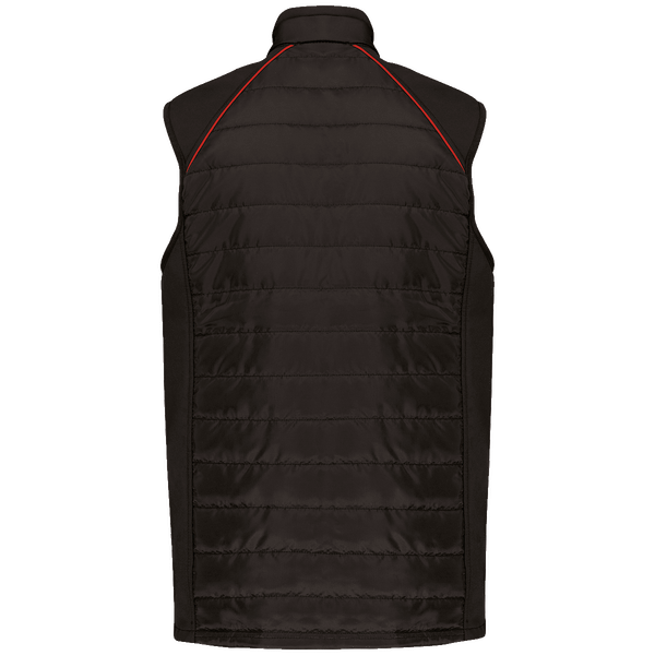 Bodywarmer bi matiere unisexe day to day dos Black / Red