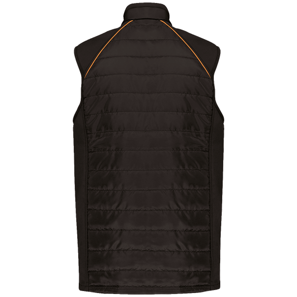 Bodywarmer bi matiere unisexe day to day dos Black / Orange