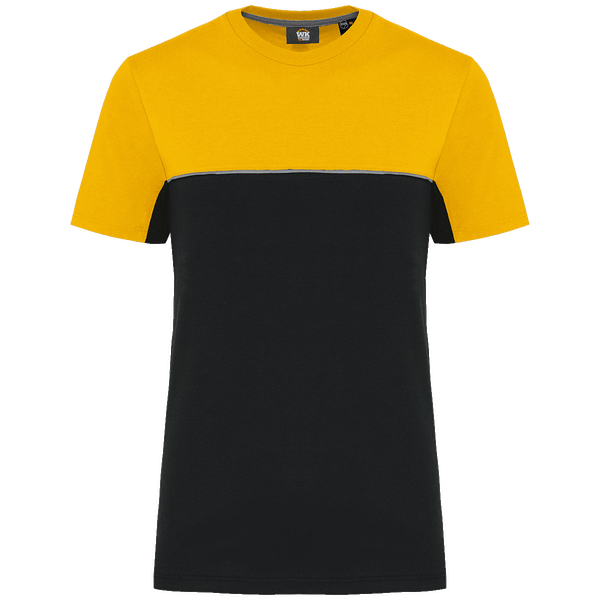 T shirt bicolore ecoresponsable unisexe plexus Black / Yellow