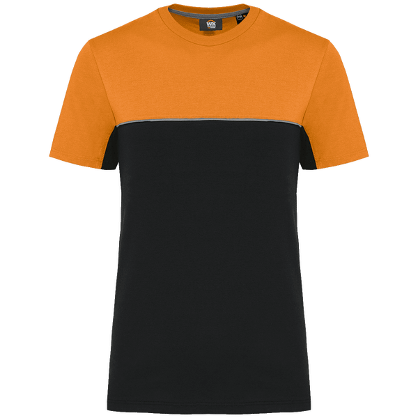 T shirt bicolore ecoresponsable unisexe plexus Black / Orange