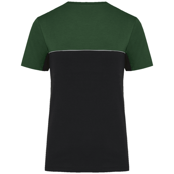 T shirt bicolore ecoresponsable unisexe dos Black / Forest Green