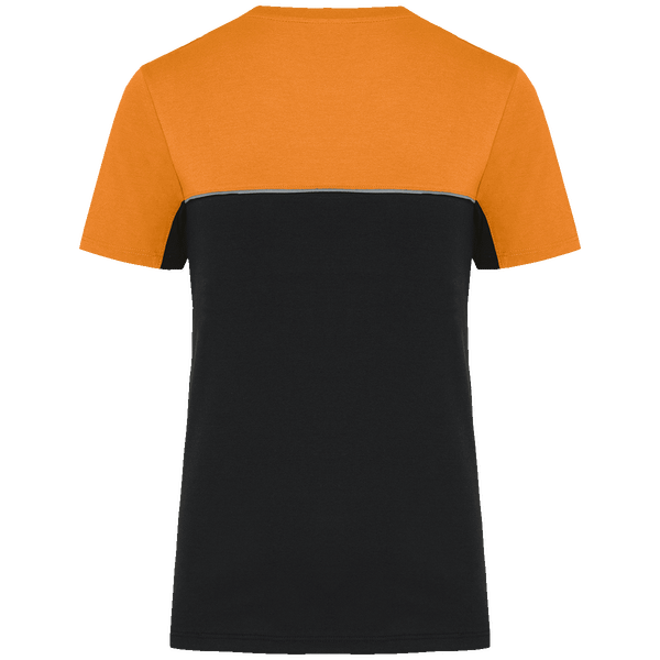 T shirt bicolore ecoresponsable unisexe dos Black / Orange