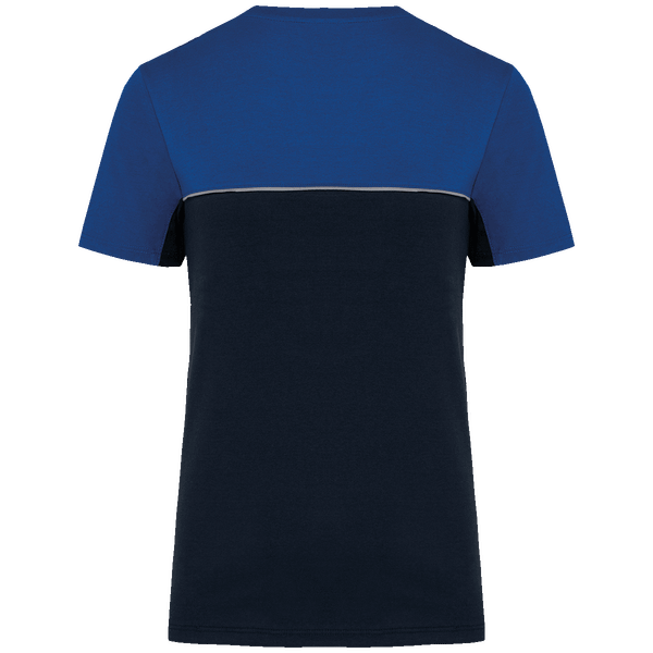 T shirt bicolore ecoresponsable unisexe dos Navy / Royal Blue