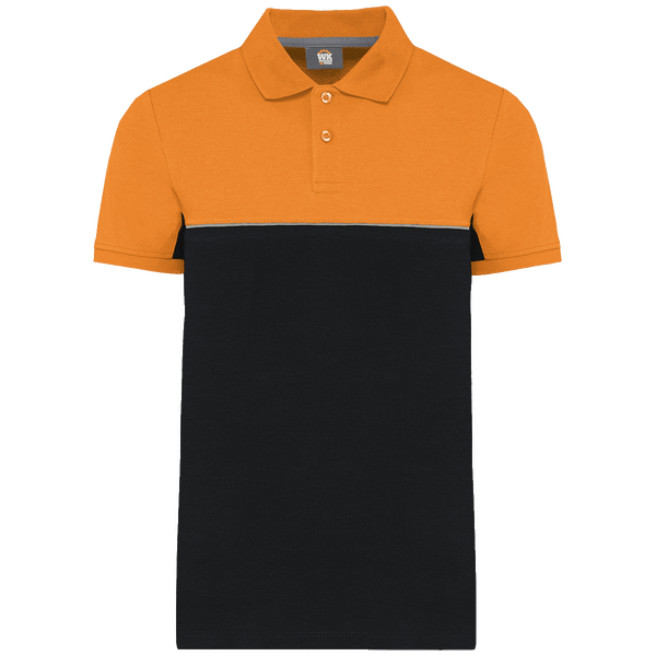 Polo bicolore ecoresponsable unisexe plexus Black / Orange